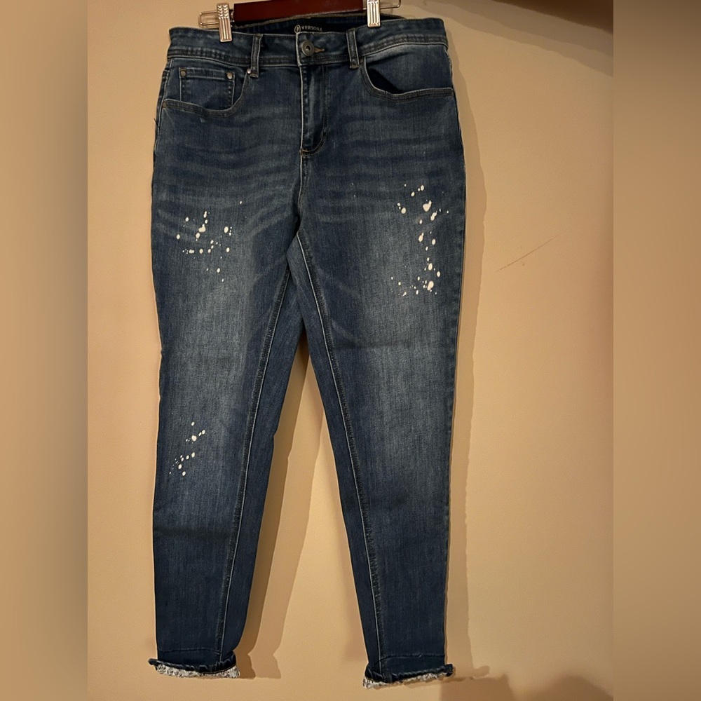 Versions medium wash bleach effect jeans size 10